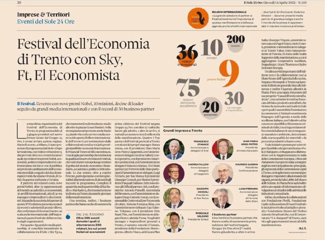 Auxilium partner del Festival dell'Economia di Trento