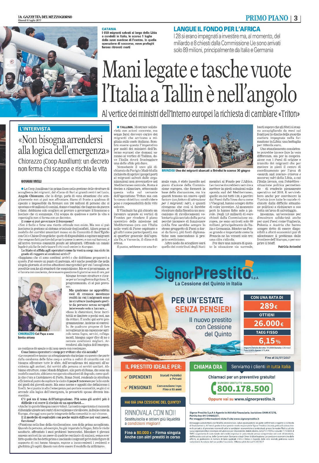 Angelo Chiorazzo: "Non bisogna arrendersi alla logica dell'emergenza"