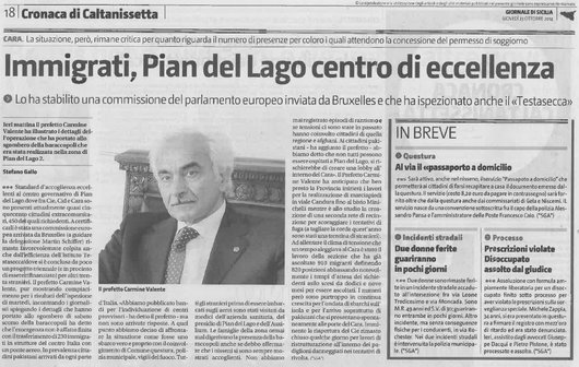 Immigrati, Pian del Lago centro di eccellenza
