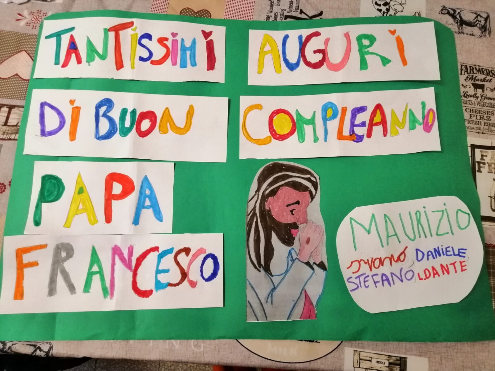 Gli auguri della Cooperativa Auxilium a Papa Francesco