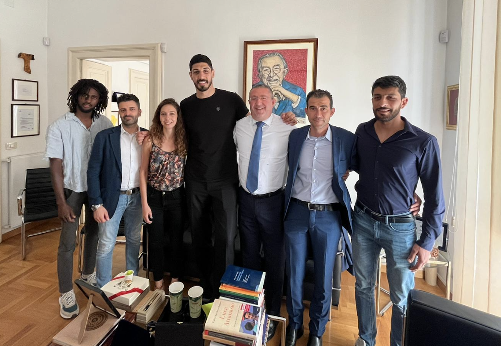 Enes Kanter a Roma, visita ad Auxilium