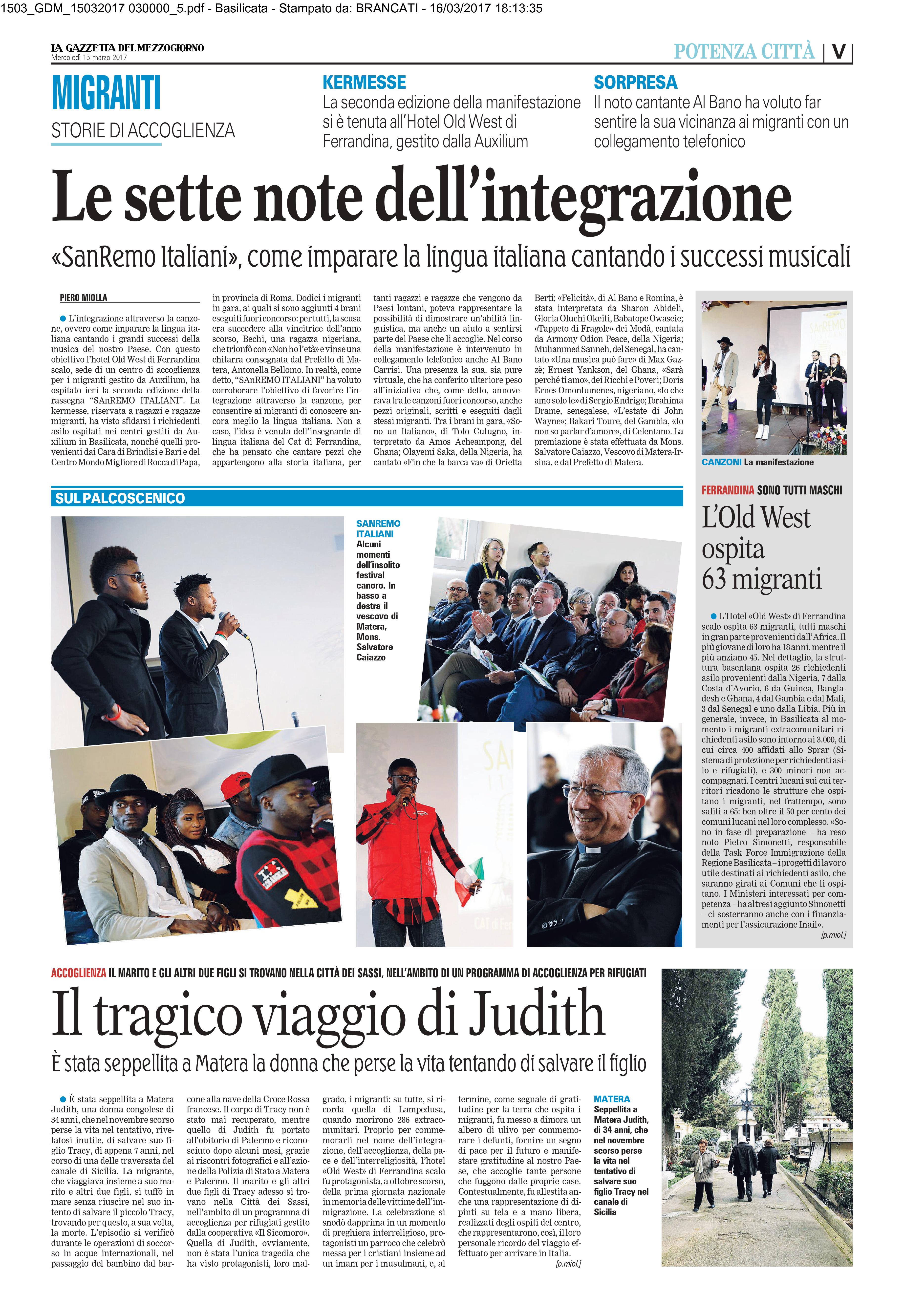 Auxilium. L'integrazione attraverso la canzone