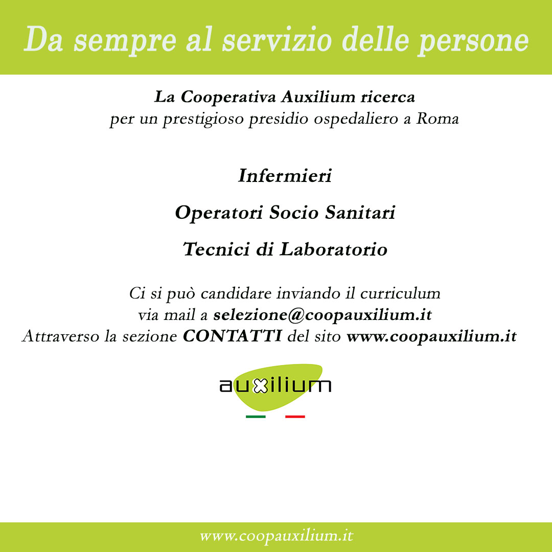 Auxilium ricerca infermieri, OSS e tecnici di laboratorio