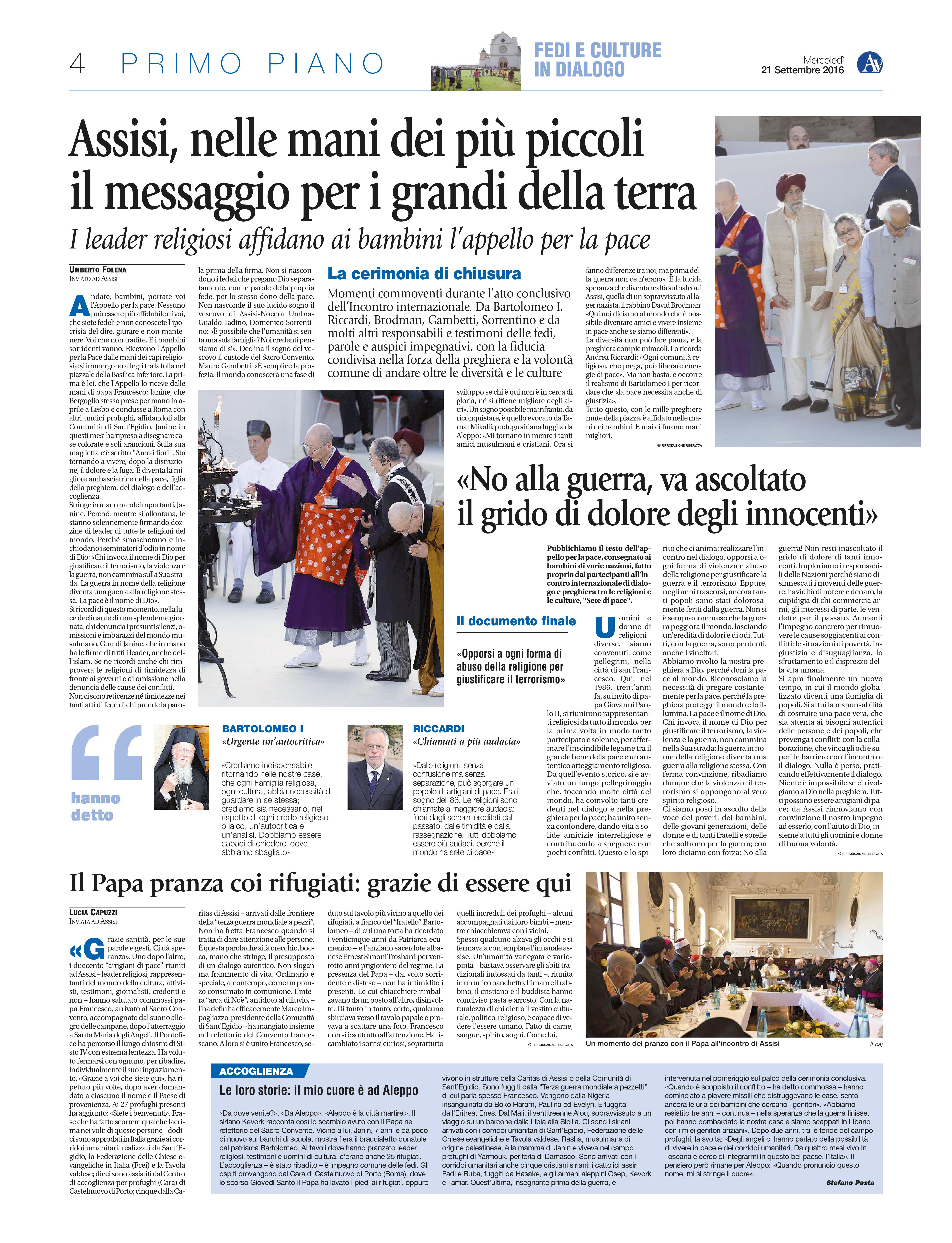 I giovani migranti del C.A.R.A. Auxilium a pranzo con il Papa e Bartolomeo I